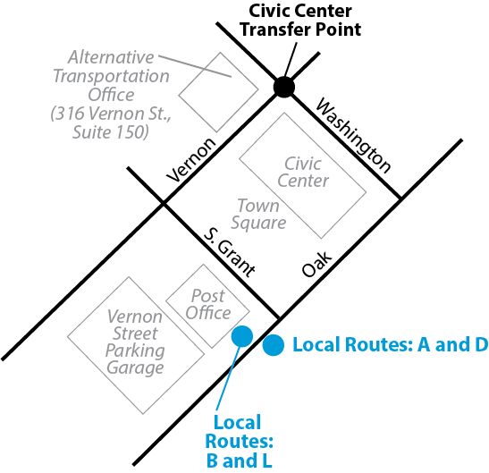 Civic Center bus stop on Oak Street for special event